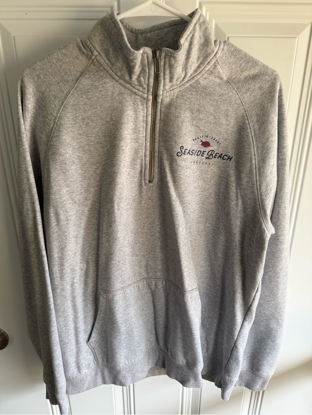 District Light Gray Seaside Beach Quarter-Zip Pullover